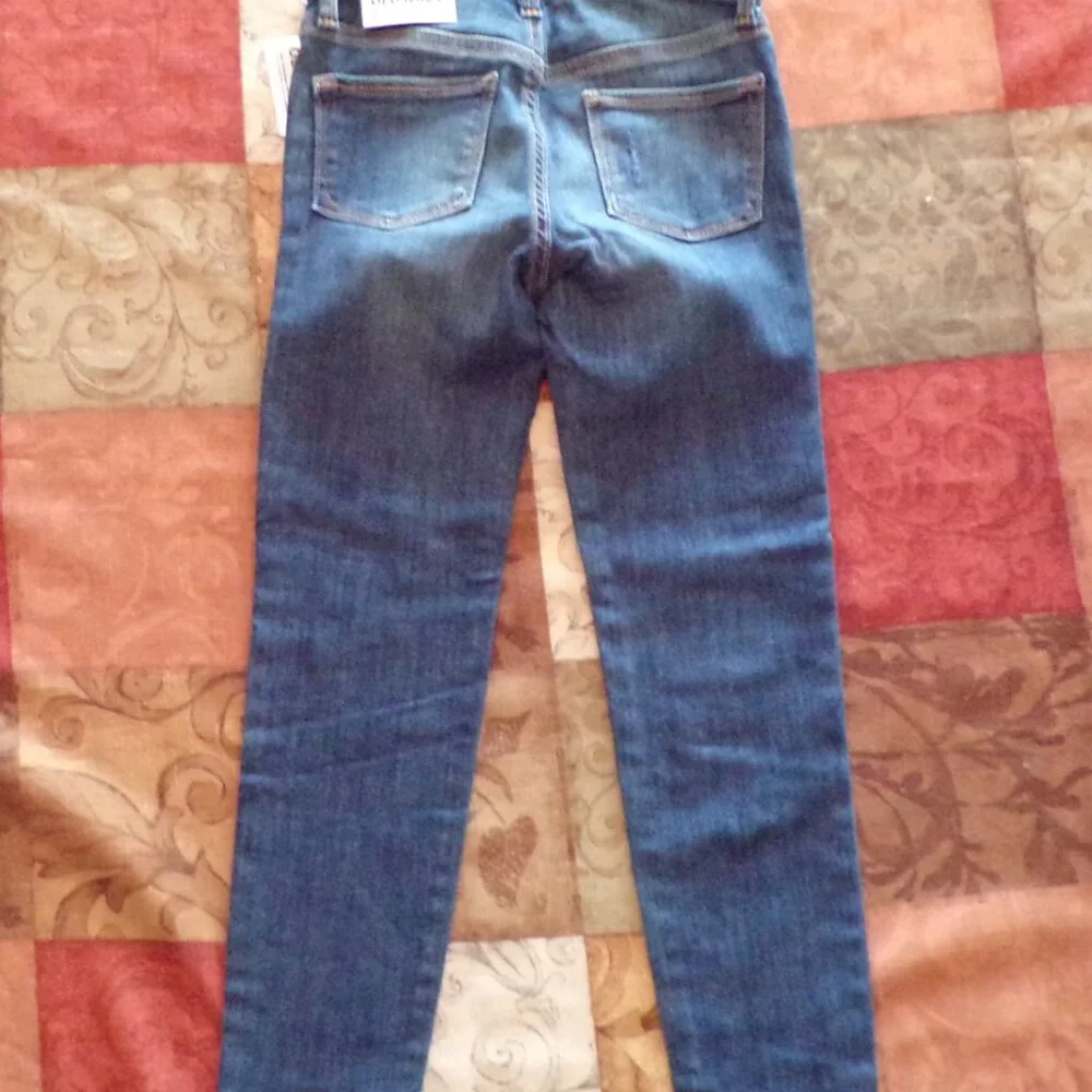 Old Navy High Rise Rockstar Jegging Girls 8 Jeans Stretch Adjustable Distressed